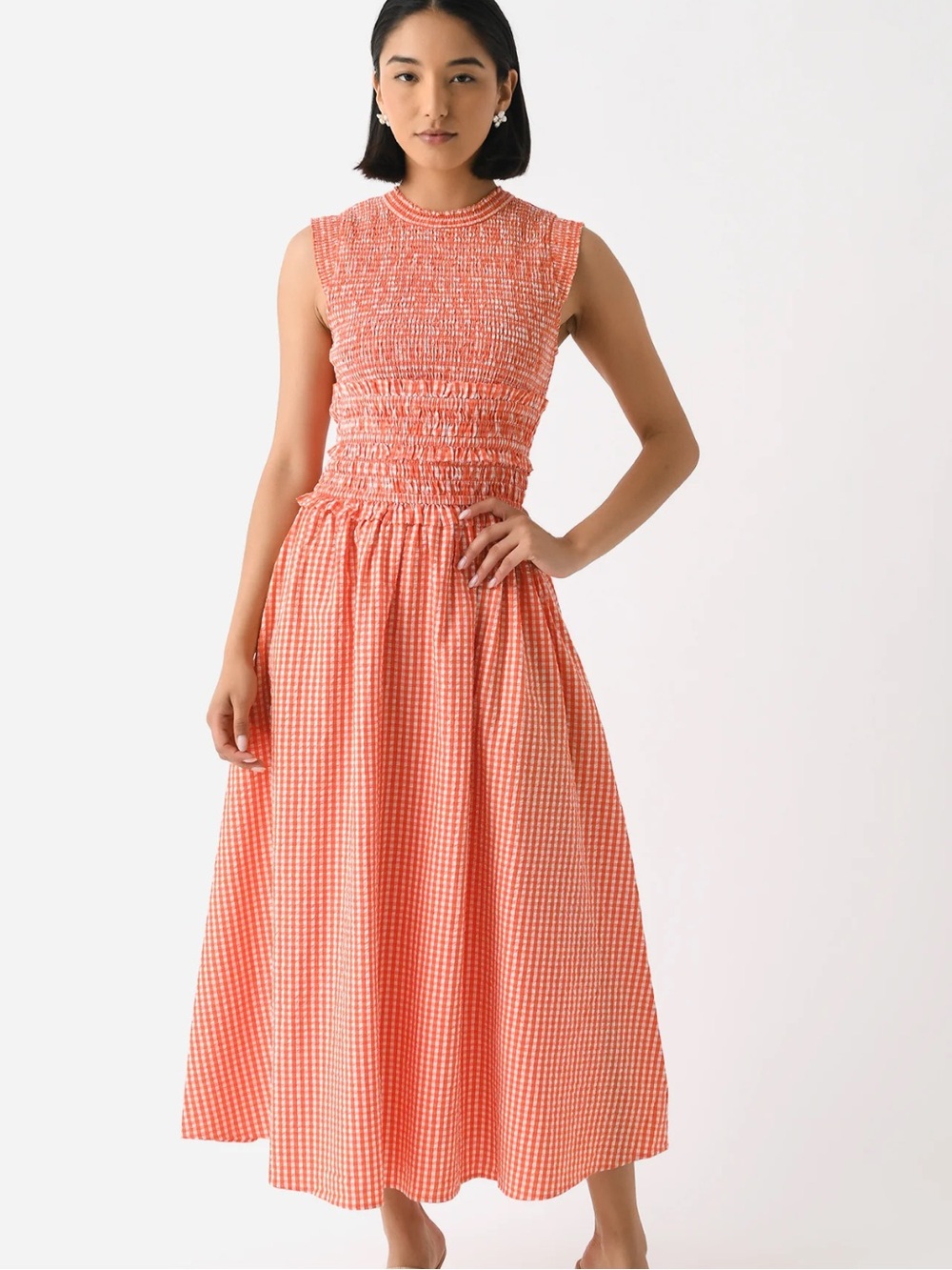 Hunter Bell Orange and White Louise Dress